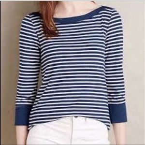 Sz Medium Anthro Akemi + Kin Stripe Sailor Tee Top